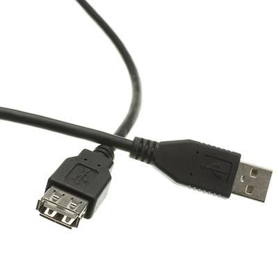 3ft USB 2.0 A/A Extension Cable Black