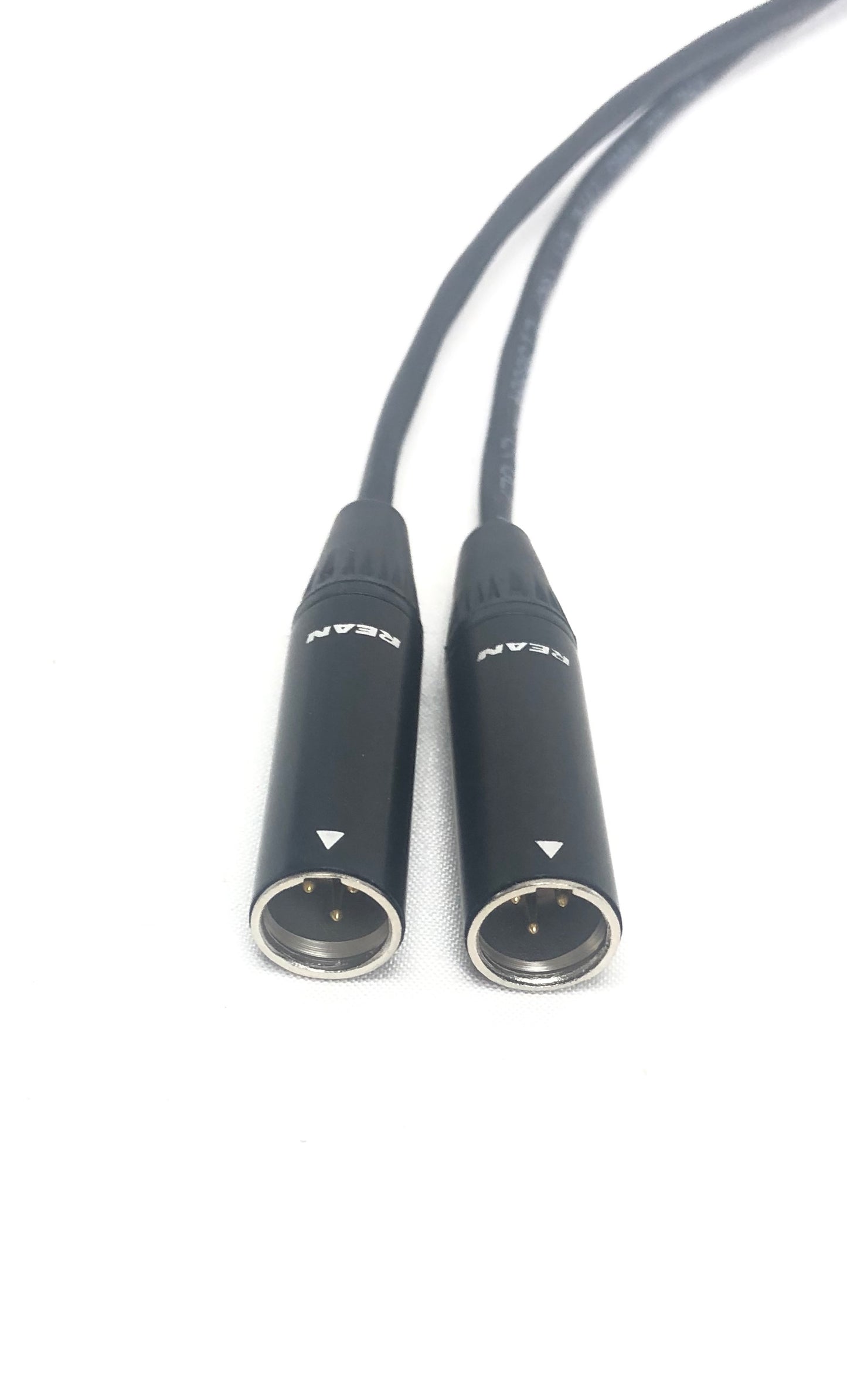 Mini XLR 3 Pin Male to Male Cables - PVC Black Jacket