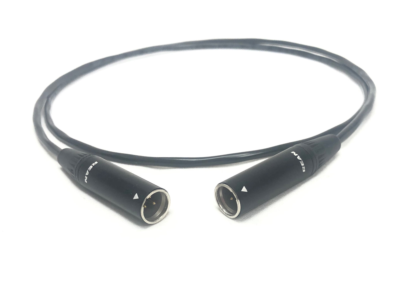 Mini XLR 3 Pin Male to Male Cables - PVC Black Jacket