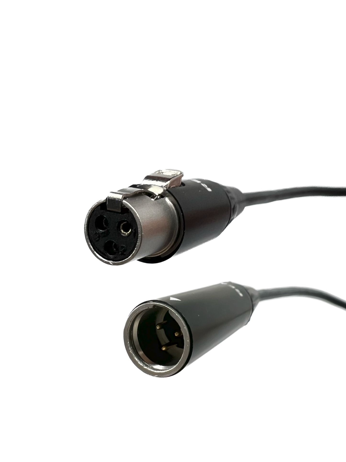 Mini XLR 3 Pin Male to Female Cables - PVC Black Jacket