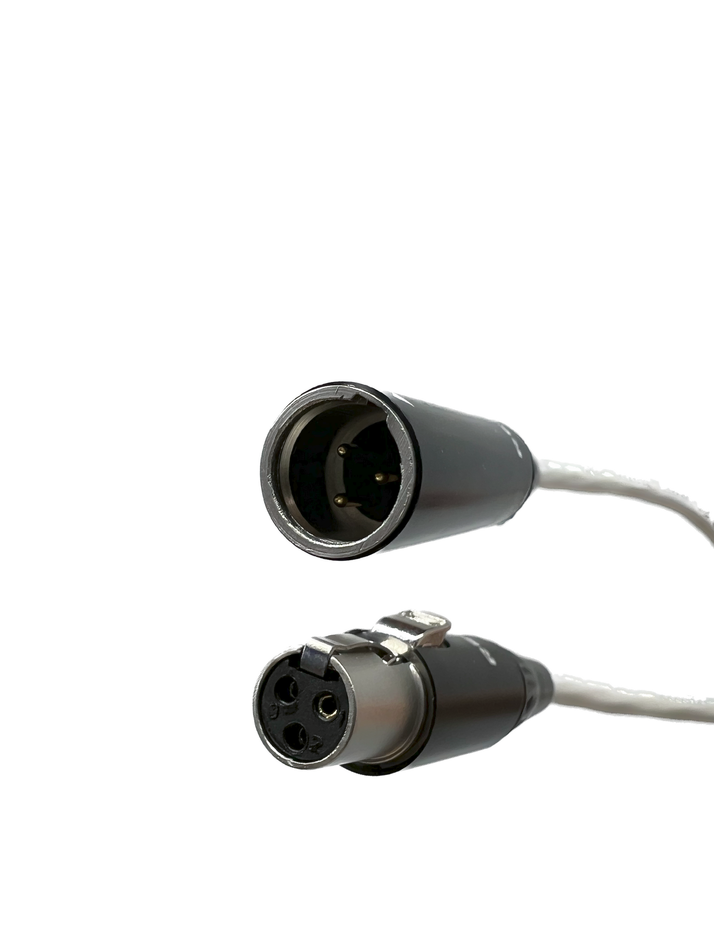 Mini XLR 3 Pin Male to Female Cables - Plenum White Jacket