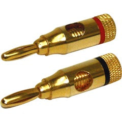 Banana Plugs for Speaker Wire - Red & Black Pair - Up to 12 AWG
