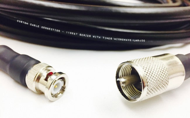 UHF PL259 Male to BNC Male Times Microwave LMR-400 Cable 75 Foot