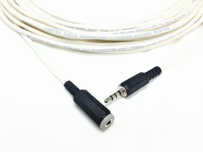 75ft Plenum 3.5mm TRRS Male to Female Extension Cable