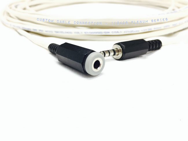 75ft Plenum 3.5mm TRRS Male to Female Extension Cable