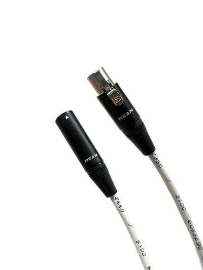 Mini XLR 4 Pin Male to Female Cables - Plenum White Jacket