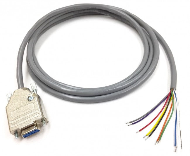 DB9 RS-232 Female to Blunt - All 9 Pins - 24 AWG - Serial Breakout