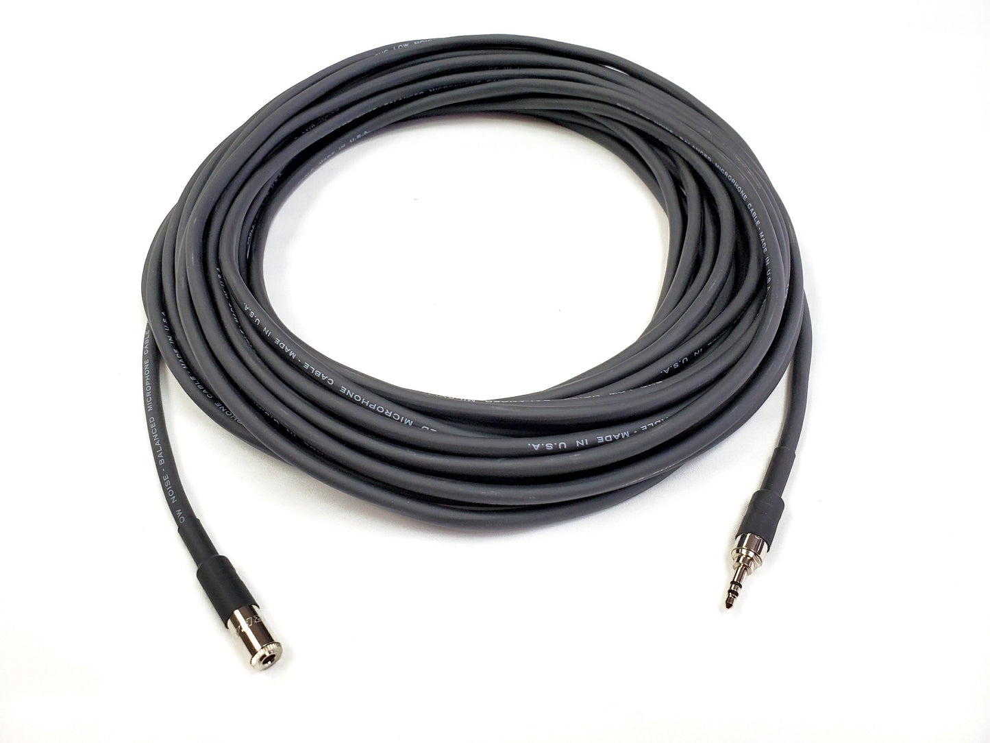 3.5mm Stereo Audio Cable Male to Female Black Jacket - Stage Grade