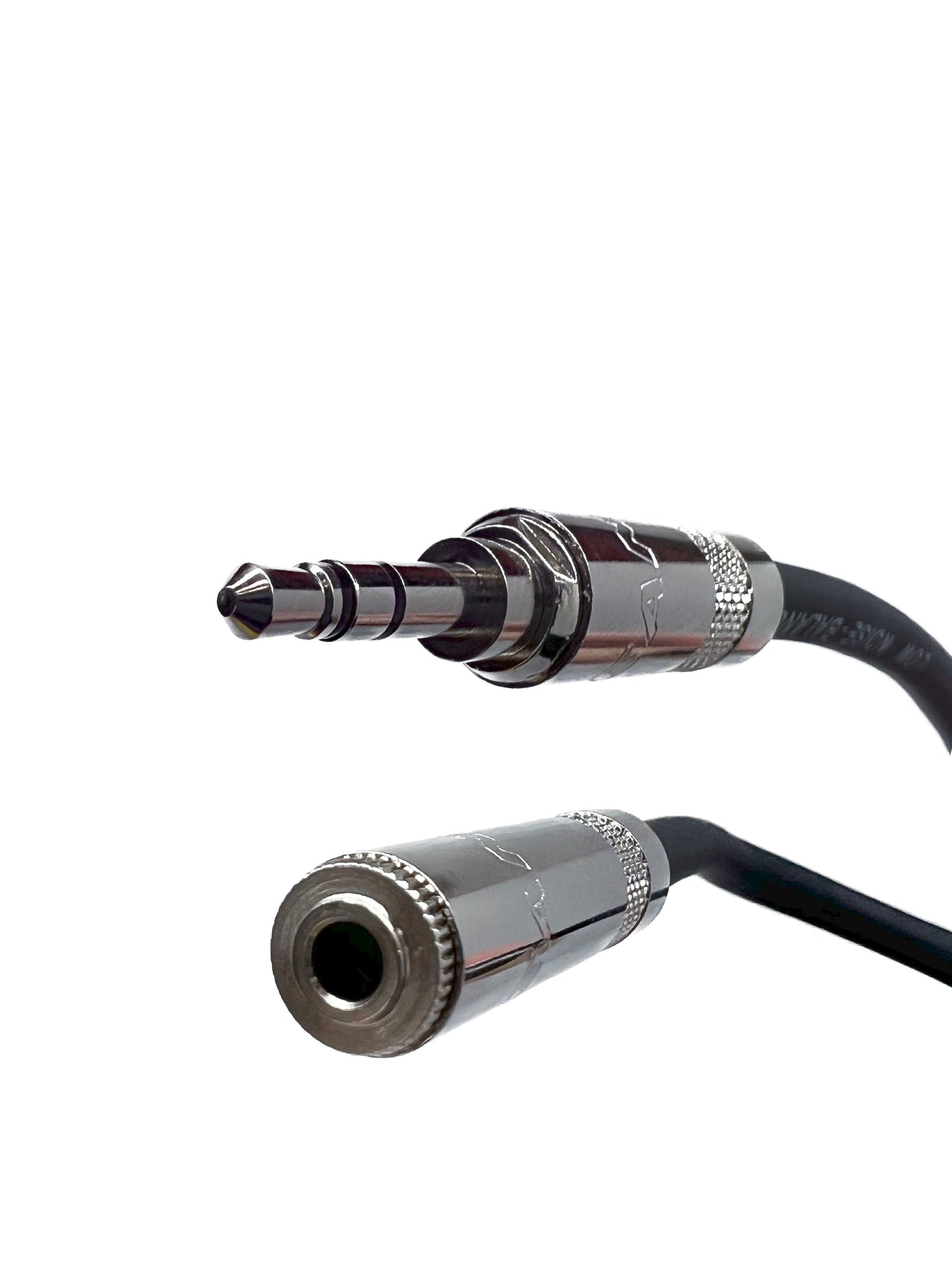 3.5mm Stereo Audio Cable Male to Female Black Jacket - Stage Grade