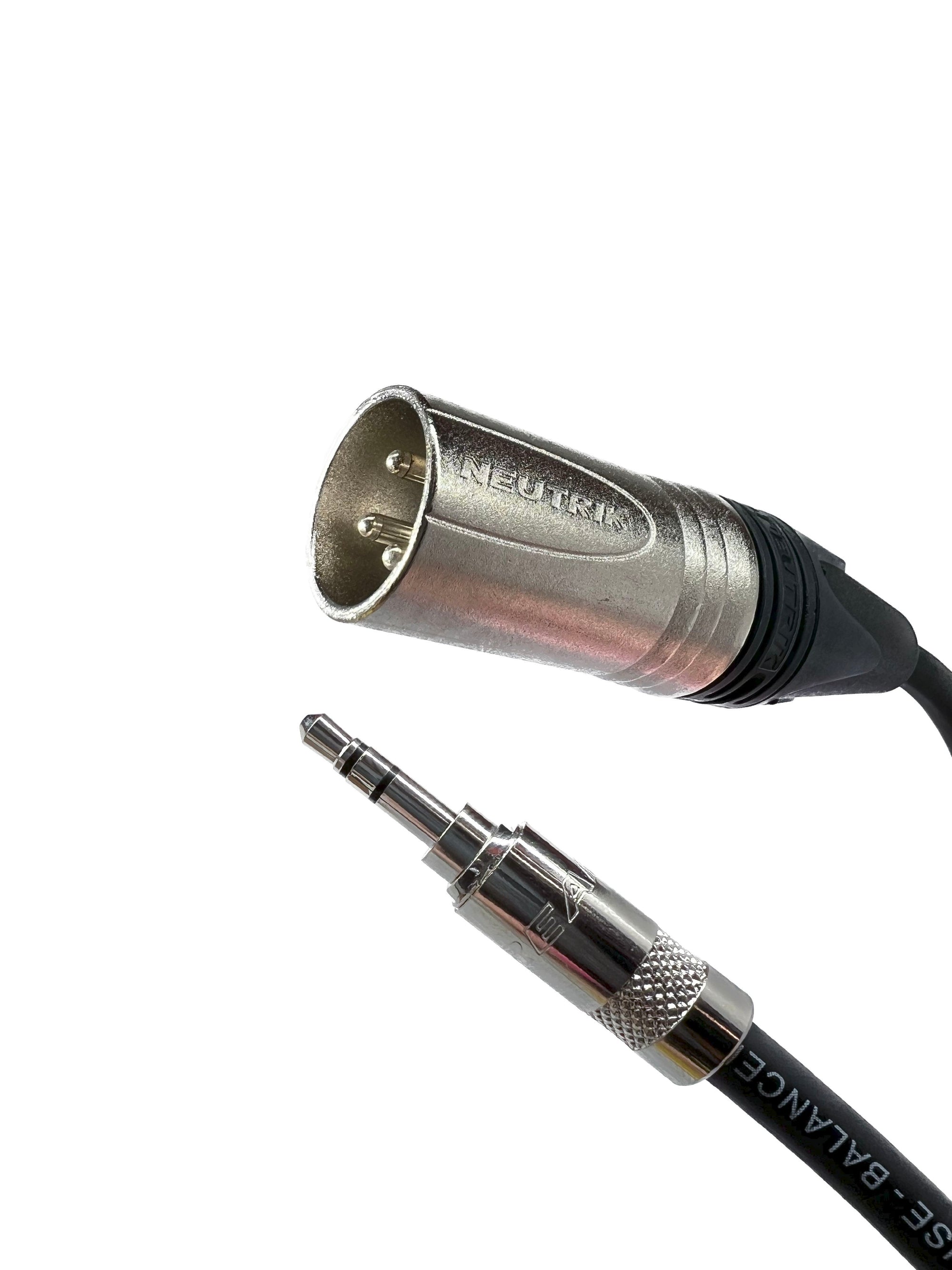Balanced XLR Male to 3.5mm TRS Audio Cables with Neutrik