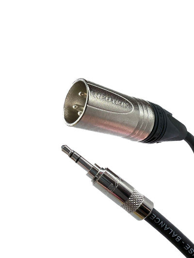 Unbalanced XLR Male to 3.5mm TRS Audio Cables with Neutrik Connectors All Lengths Available