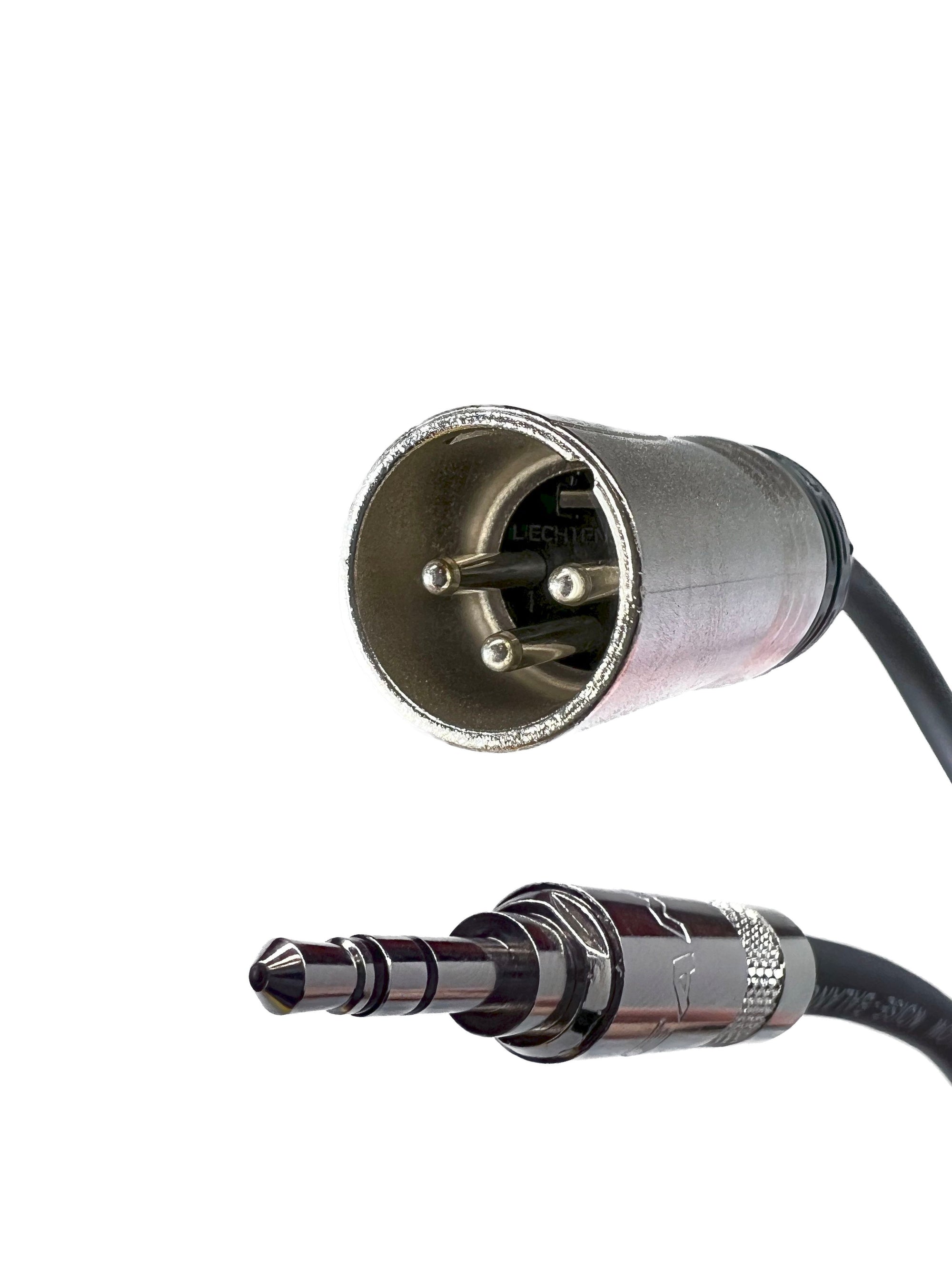 Balanced XLR Male to 3.5mm TRS Audio Cables with Neutrik Connectors All Lengths Available