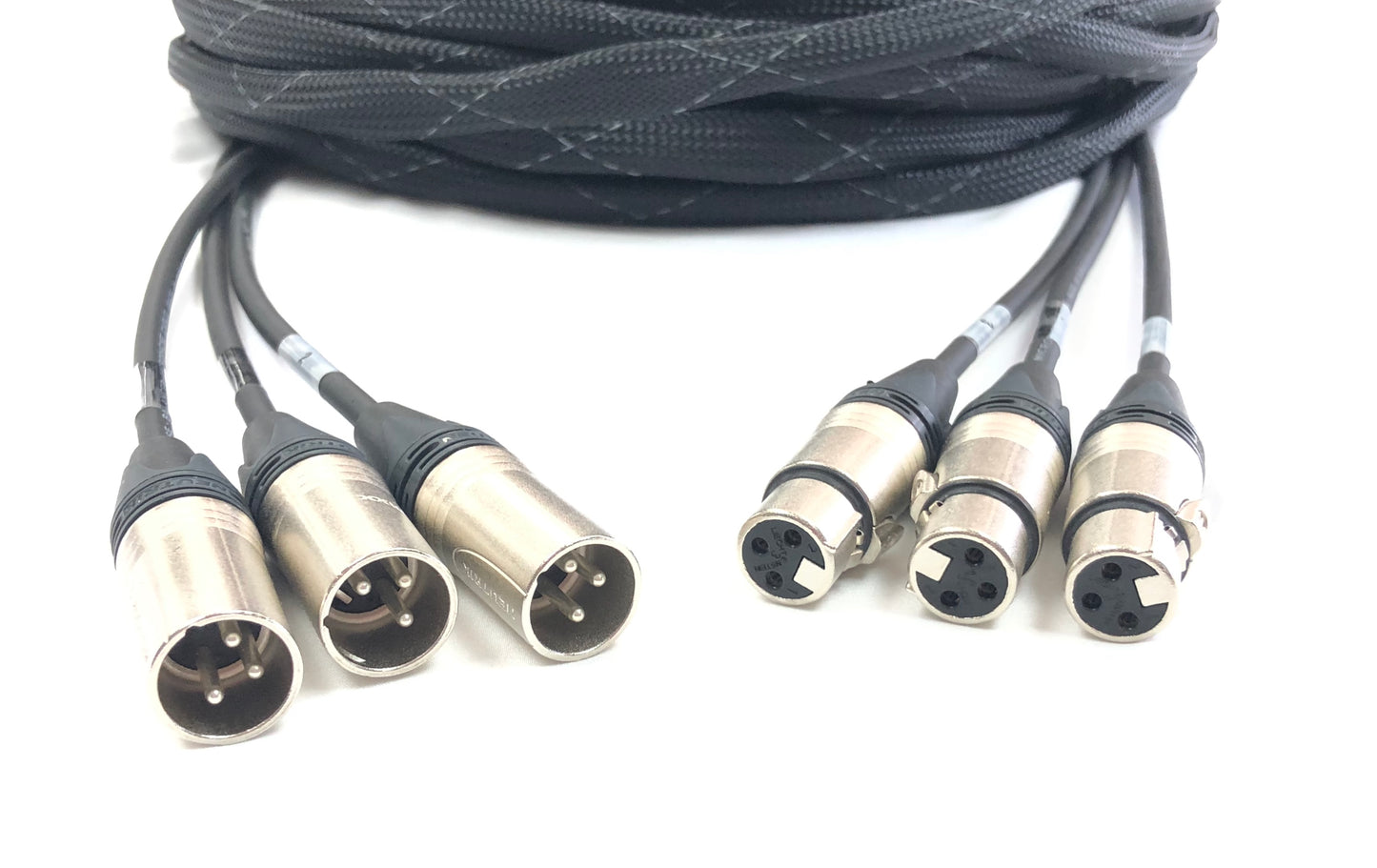 3 Channel XLR Audio Male to Female all in one Jacket - Snake Cable