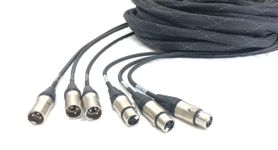 3 Channel XLR Audio Male to Female all in one Jacket - Snake Cable