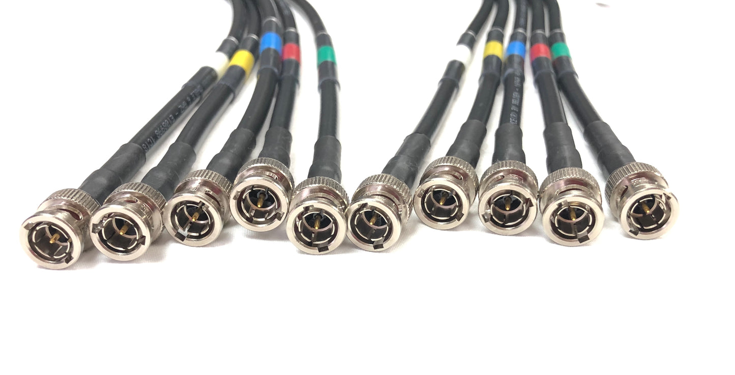 5 Channel BNC SDI - 6G Rated Belden 1694A RG6 - Flex Sleeve Snake Cables