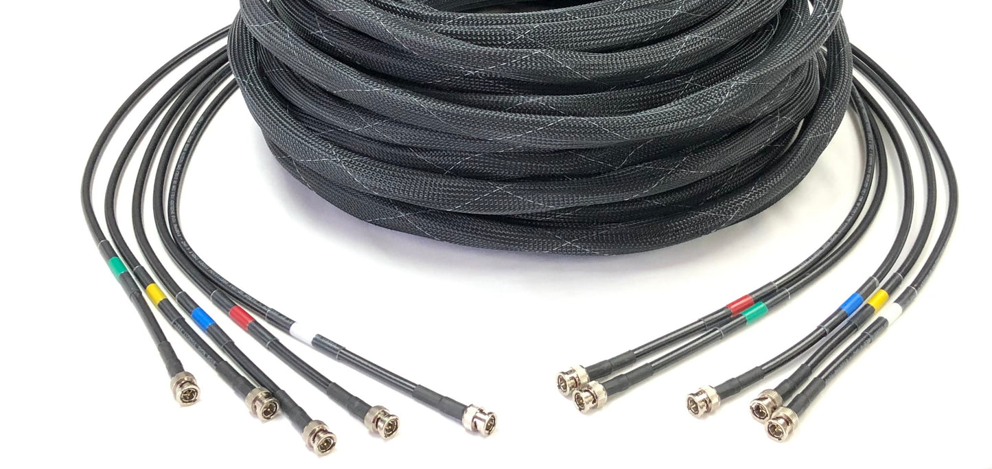 5 Channel BNC SDI - 6G Rated Belden 1694A RG6 - Flex Sleeve Snake Cables