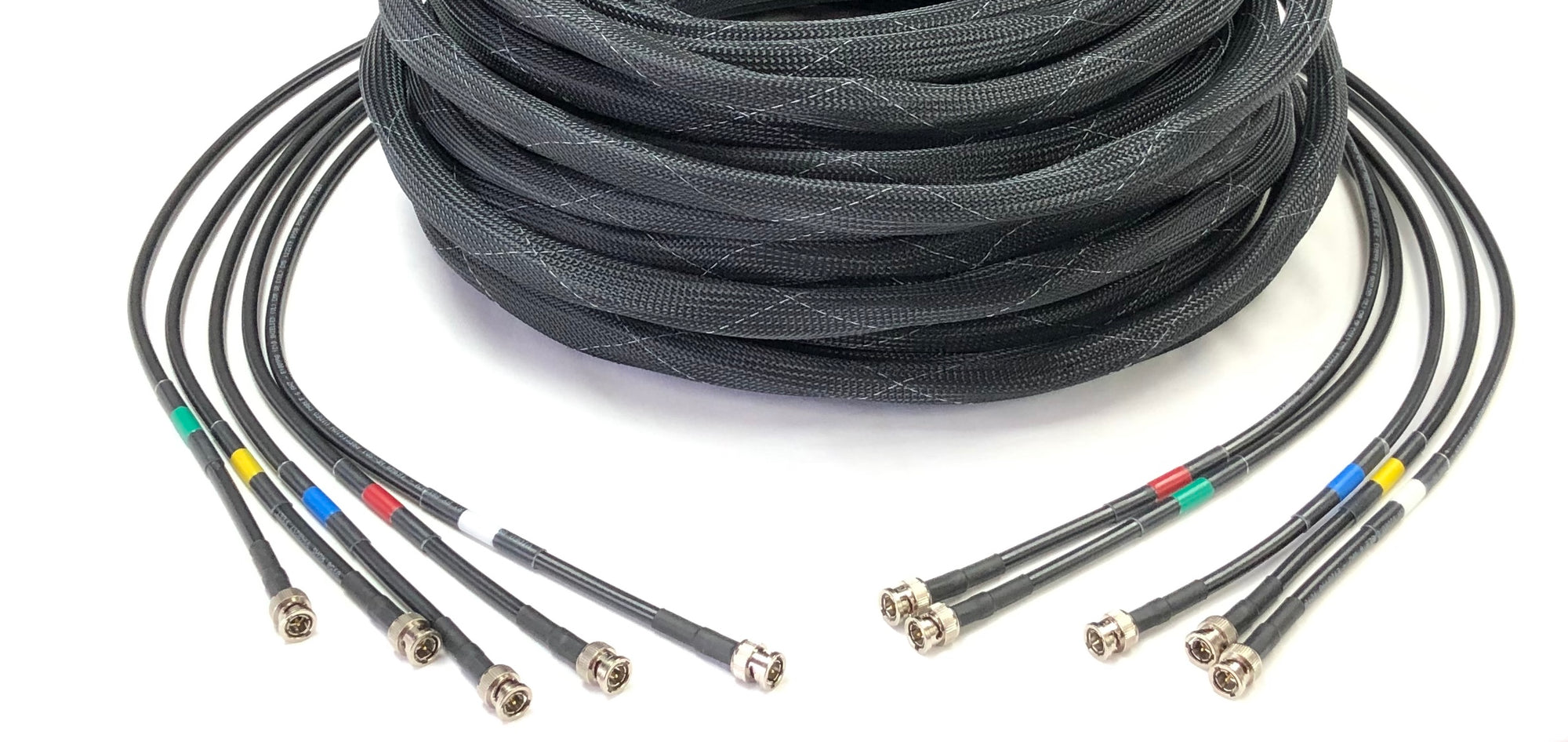 5 Channel BNC SDI - 12G Rated Belden 4694R RG6 - Flex Sleeve Snake Cables