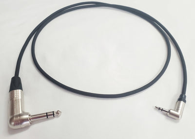 3.5mm Right Angle to 1/4" TRS Right Angle Stereo Audio Cable