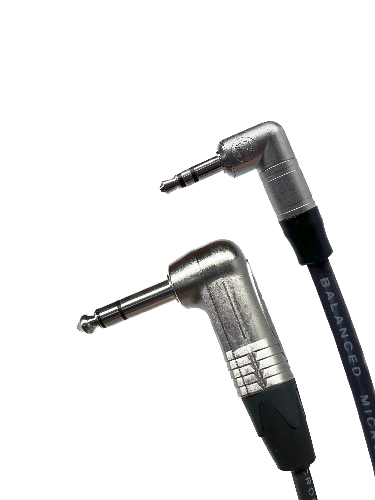 3.5mm Right Angle to 1/4" TRS Right Angle Stereo Audio Cable