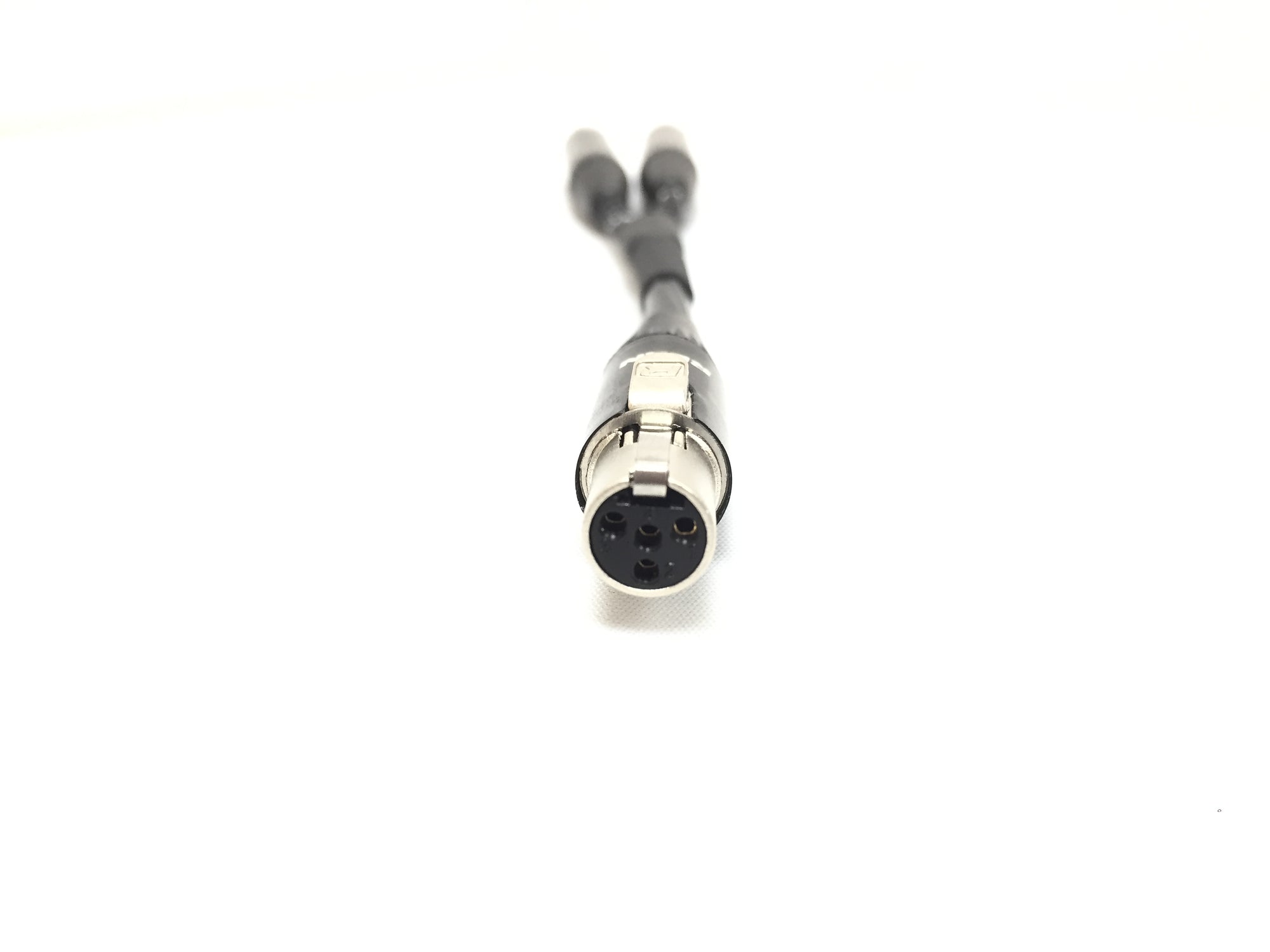 Mini XLR 4 Pin Female to Two Male Mini XLR 4 Pin Y-Cable - Plenum Rate -  Custom Cable Connection