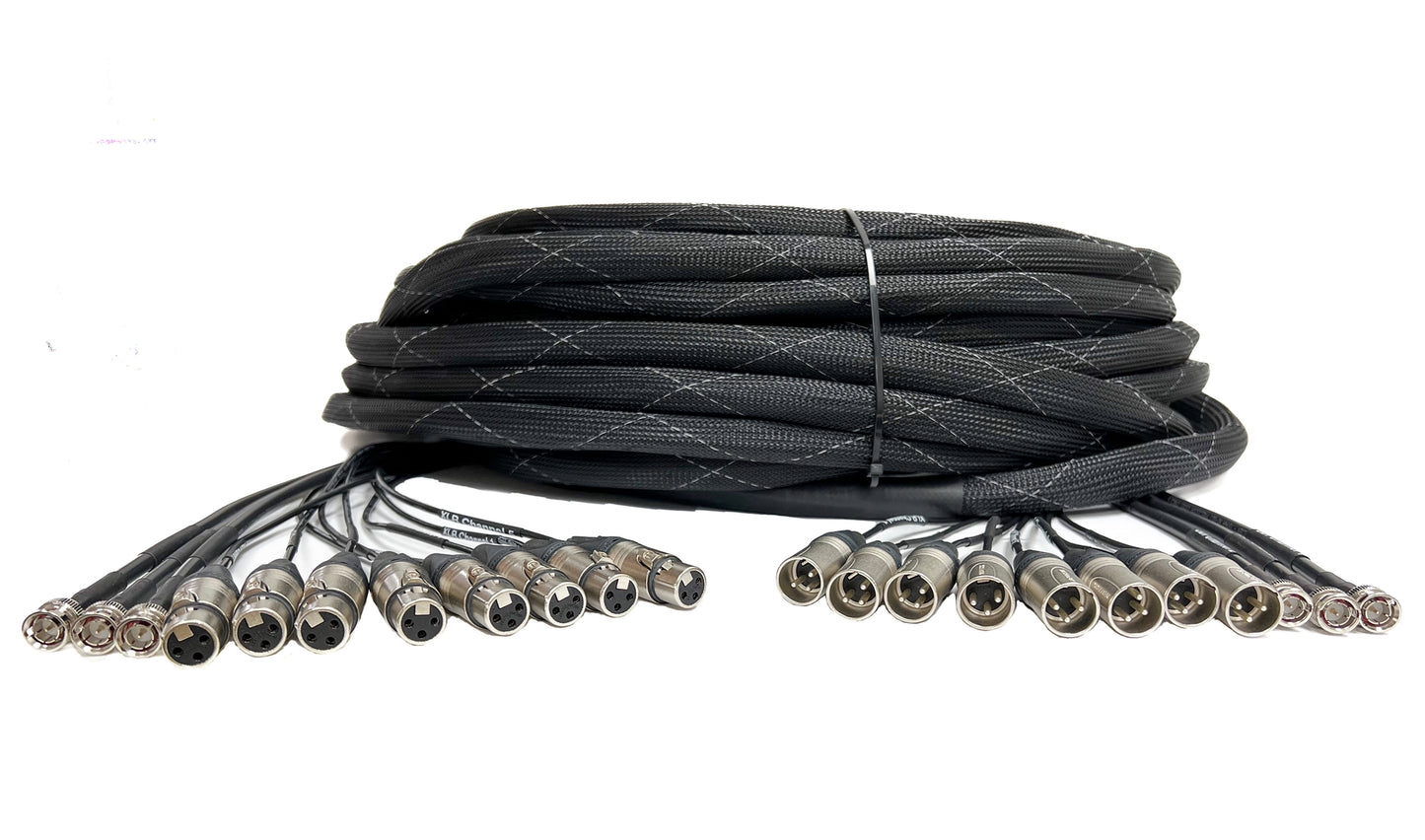 3 Channel BNC HD-SDI (RG6 Belden 1694A) and 8 Channel XLR - Snake Cable