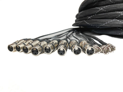 3 Channel BNC HD-SDI (RG6 Belden 1694A) and 8 Channel XLR - Snake Cable