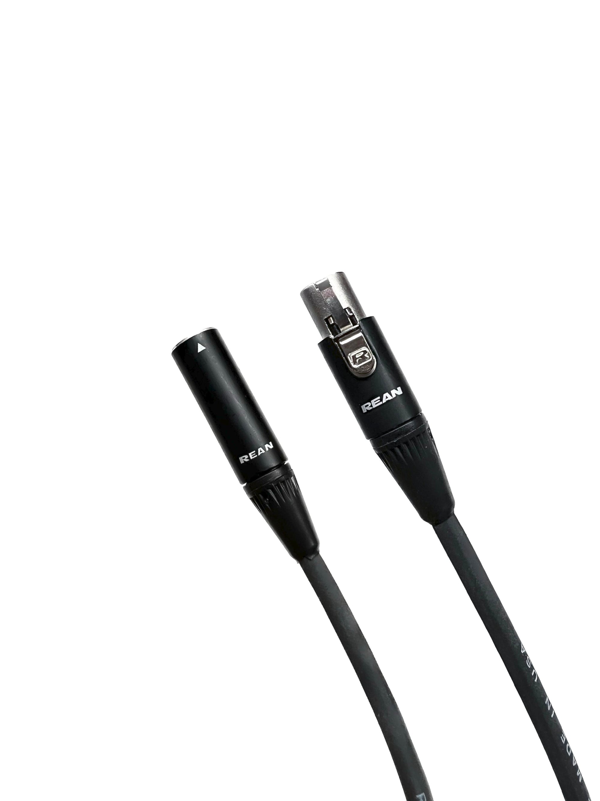 Mini XLR 3 Pin Patch Cord Cables - Black Flexible Jacket - Custom Cable ...