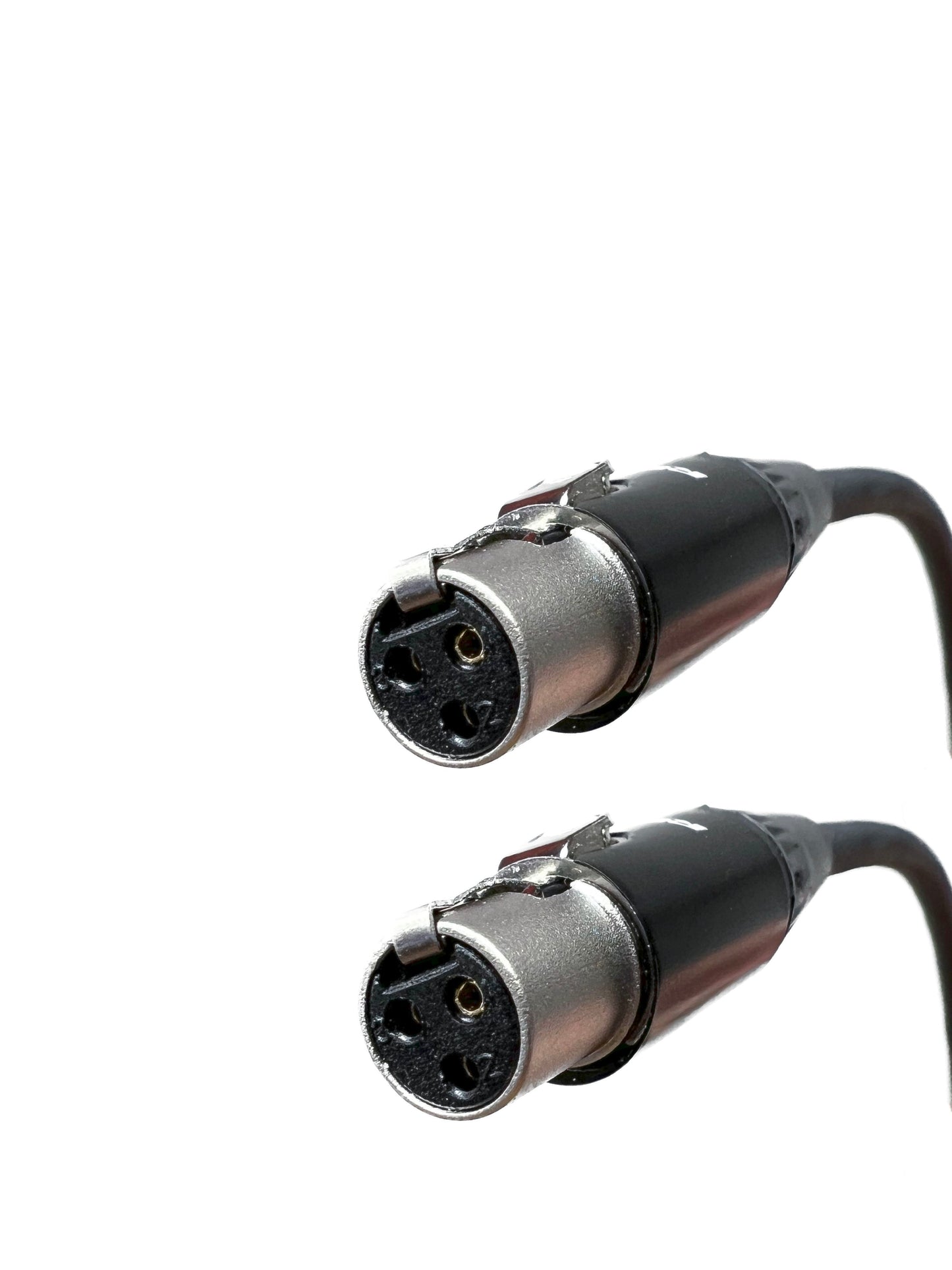 50 foot Mini XLR 3 Pin Female to Female Cable - PVC Black Jacket