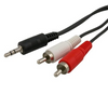 6 Inch 3.5mm Stereo Male Plug to 2 RCA Male Plugs