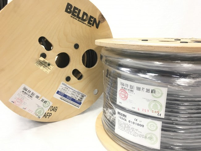 Belden 1694A RG-6/U Coaxial Cable for Audio and Video 18AWG, 75 Ohm, 6GHz Black - 1000ft - USA