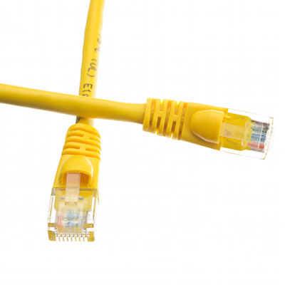1ft Yellow Cat5e 350MHz Stranded Snagless Patch Cord