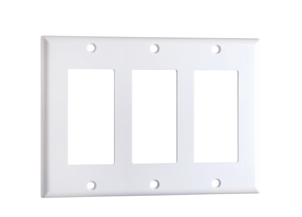 White Decorator Style Cover Plates - 1 Gang, 2 Gang, 3 Gang