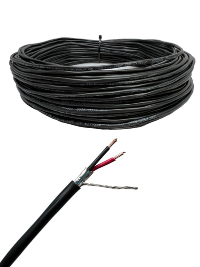 22 AWG 2 Conductor Stranded Shielded Plenum Cable (100ft, 500ft, 1000ft)