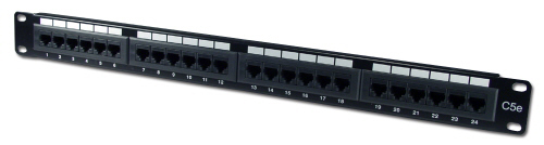 24 Port Cat5e Patch Panel 110 Block 568A & 568B Compatible