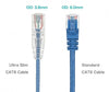 25 Foot Slim CAT6 28 AWG Blue Ethernet Patch Cable Molded Boot