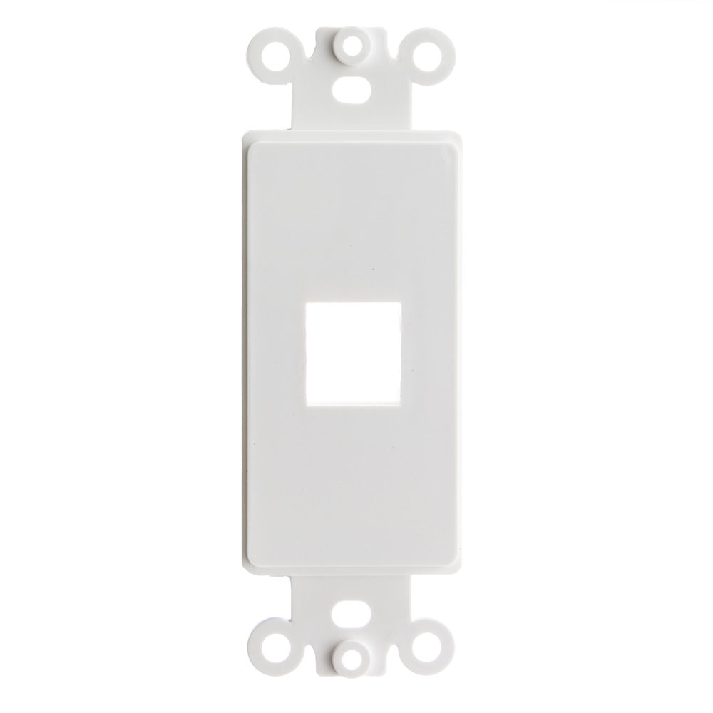 White Keystone Decorator Style Wall Plates - 1 Port, 2 Port, 3 Port, 4 Port and 6 Port