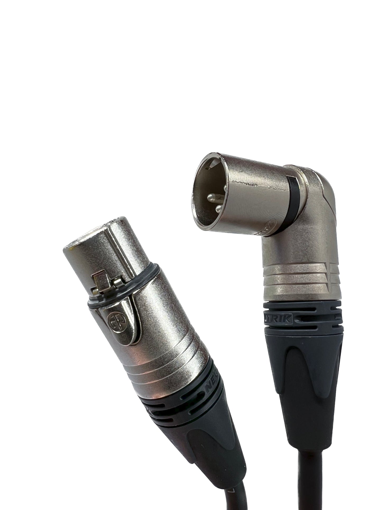 75ft XLR Audio Cable with Male Right Angle to Female Neutrik Connectors