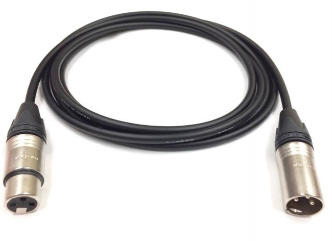 1ft XLR Audio Cable with Male to Female Neutrik Connectors