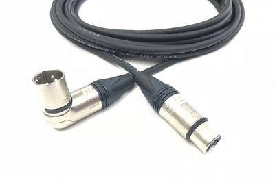 75ft XLR Audio Cable with Male Right Angle to Female Neutrik Connectors