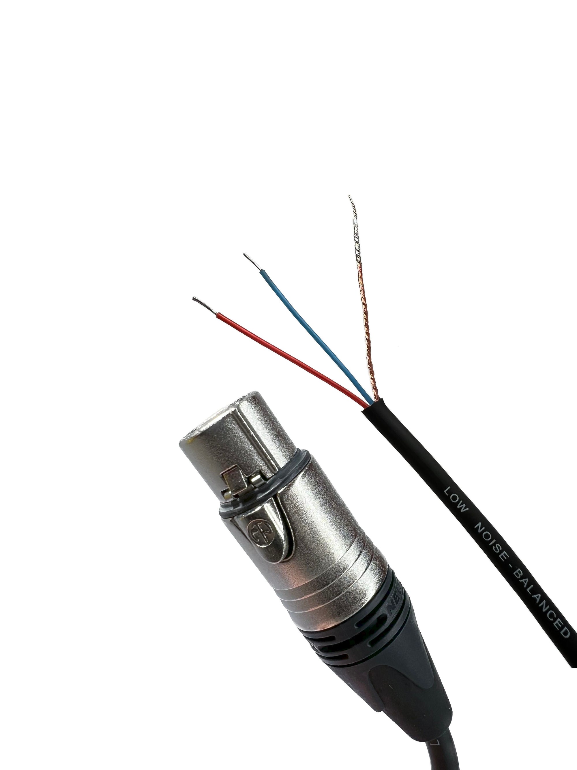 XLR 3 Pin Female to Blunt Install Cable