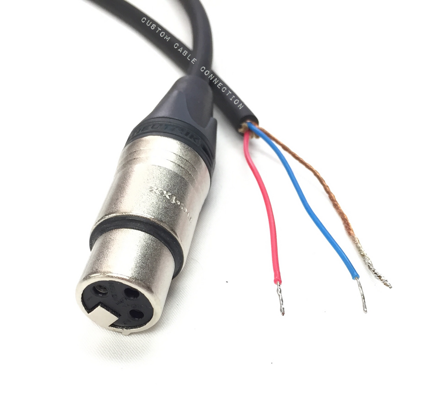 XLR 3 Pin to Blunt Installation Cable with Neutrik XLR Connectors (Male or Female Options)