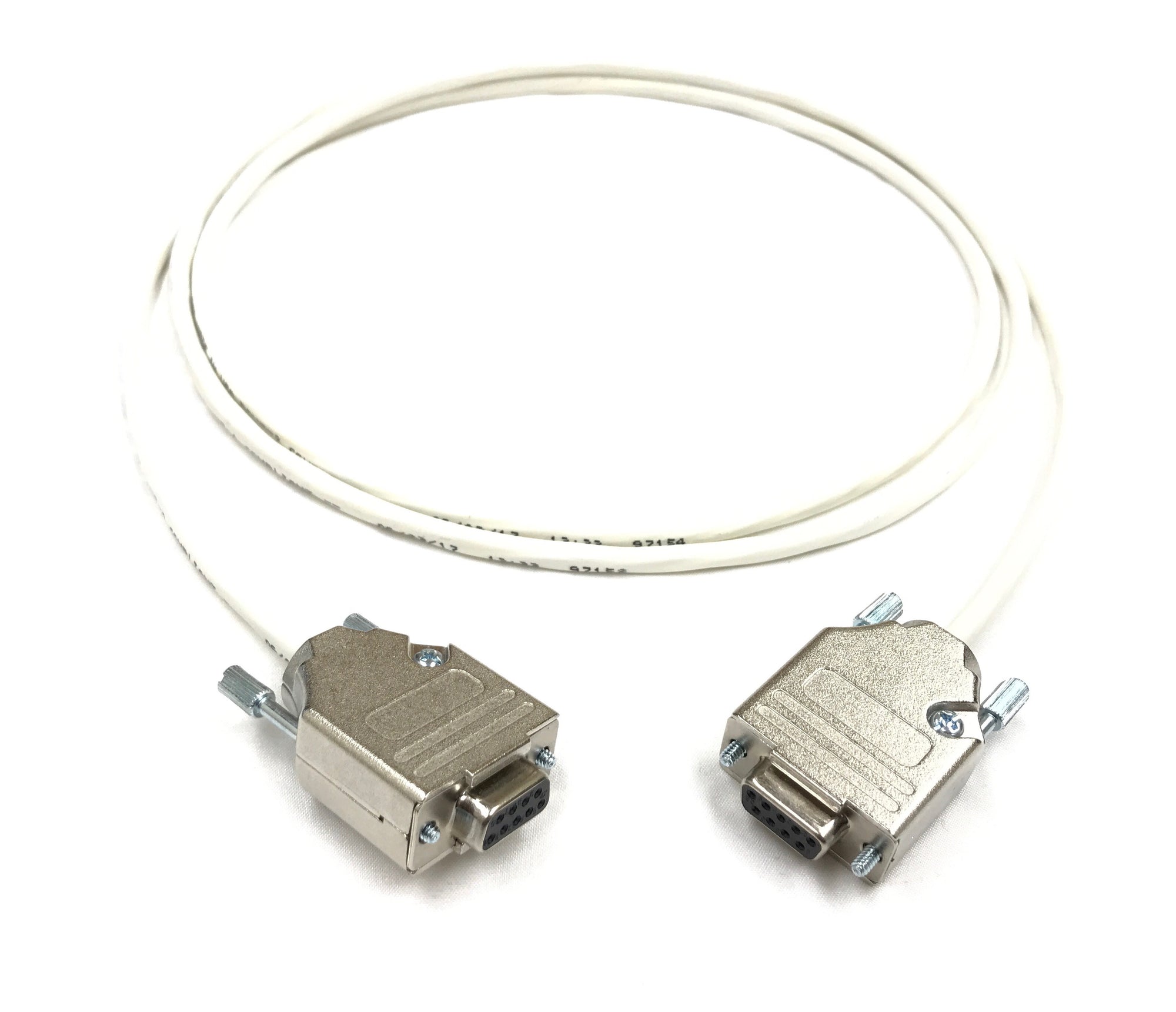 DB9 Female to Female 22 AWG Plenum White Jacket Serial Cable - Only Pins 1, 4 and 5 Wired