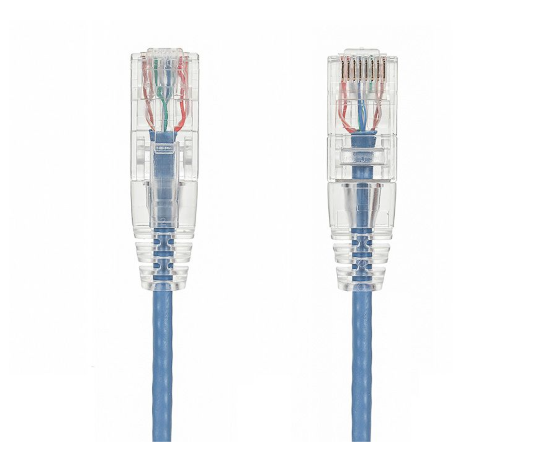 25 Foot Slim CAT6 28 AWG Blue Ethernet Patch Cable Molded Boot
