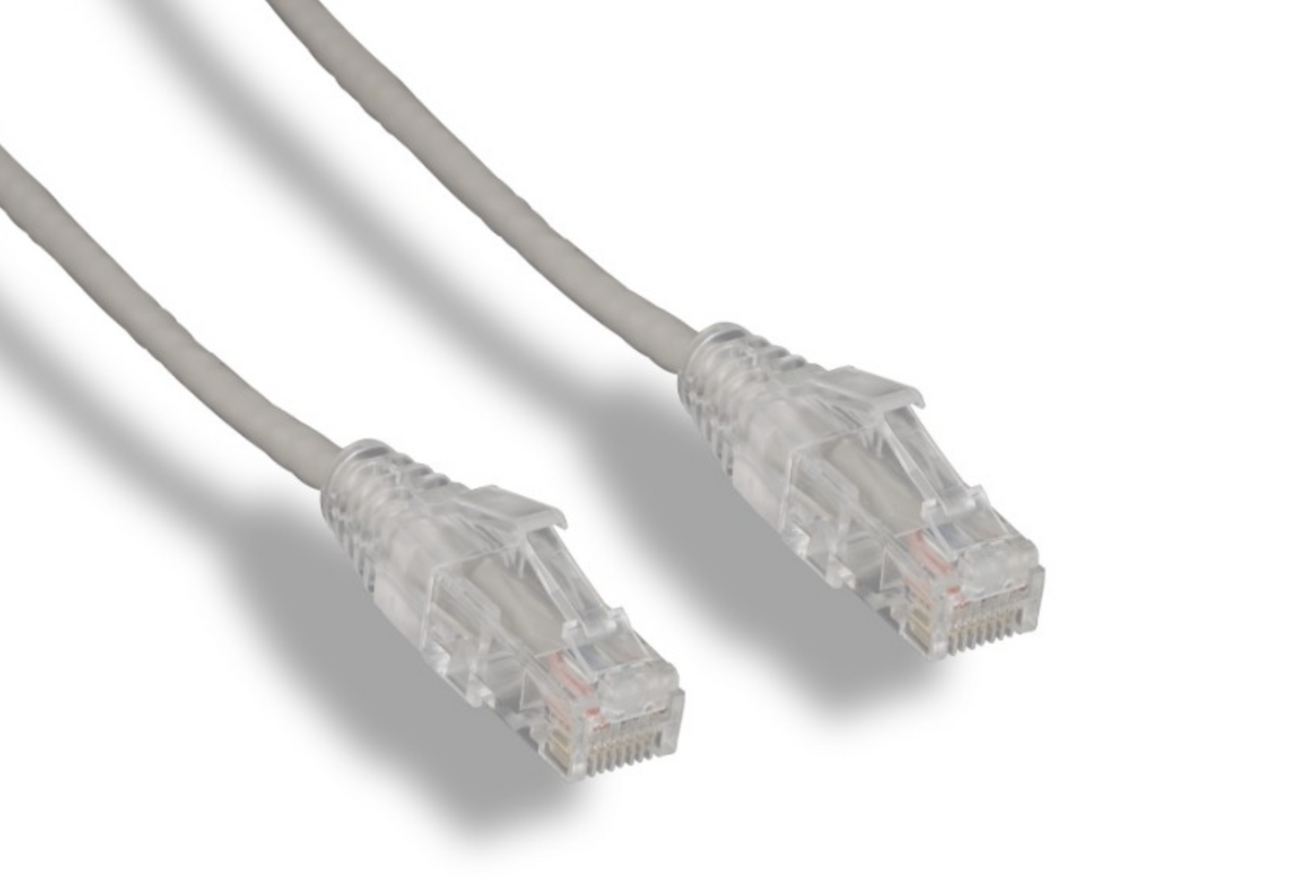 Slim CAT6A Ethernet Patch Cables - 28 AWG Clear Boot