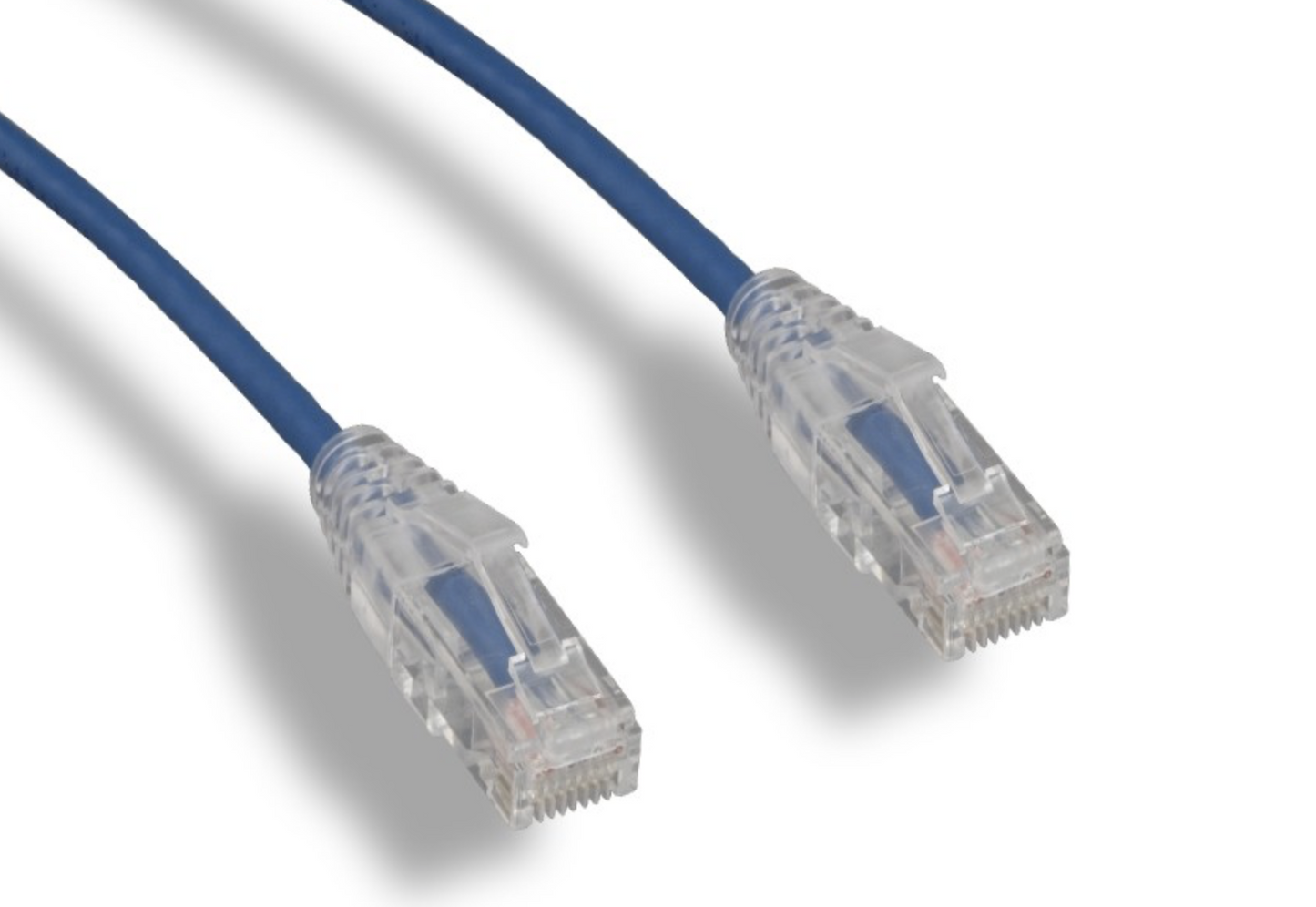 Slim CAT6A Ethernet Patch Cables - 28 AWG Clear Boot – Custom Cable ...