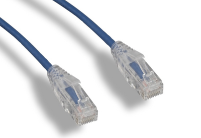 Slim CAT6A Ethernet Patch Cables - 28 AWG Clear Boot