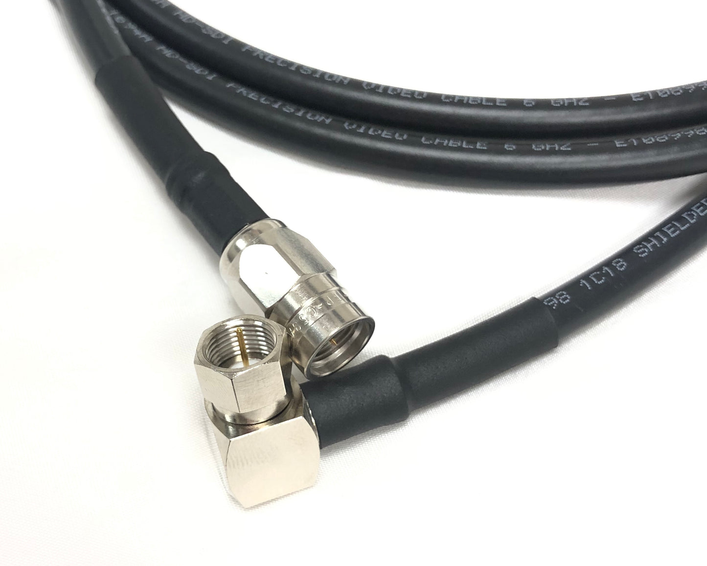 F-Type Male to Male Right Angle Belden 1694A RG6 Broadcast 4K Satellite Coaxial CL2 Cables