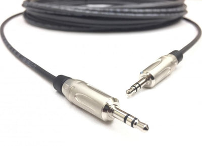 75ft Plenum CL3P 3.5mm Stereo Audio Cable Male to Male FT-6 Rated Black Jacket