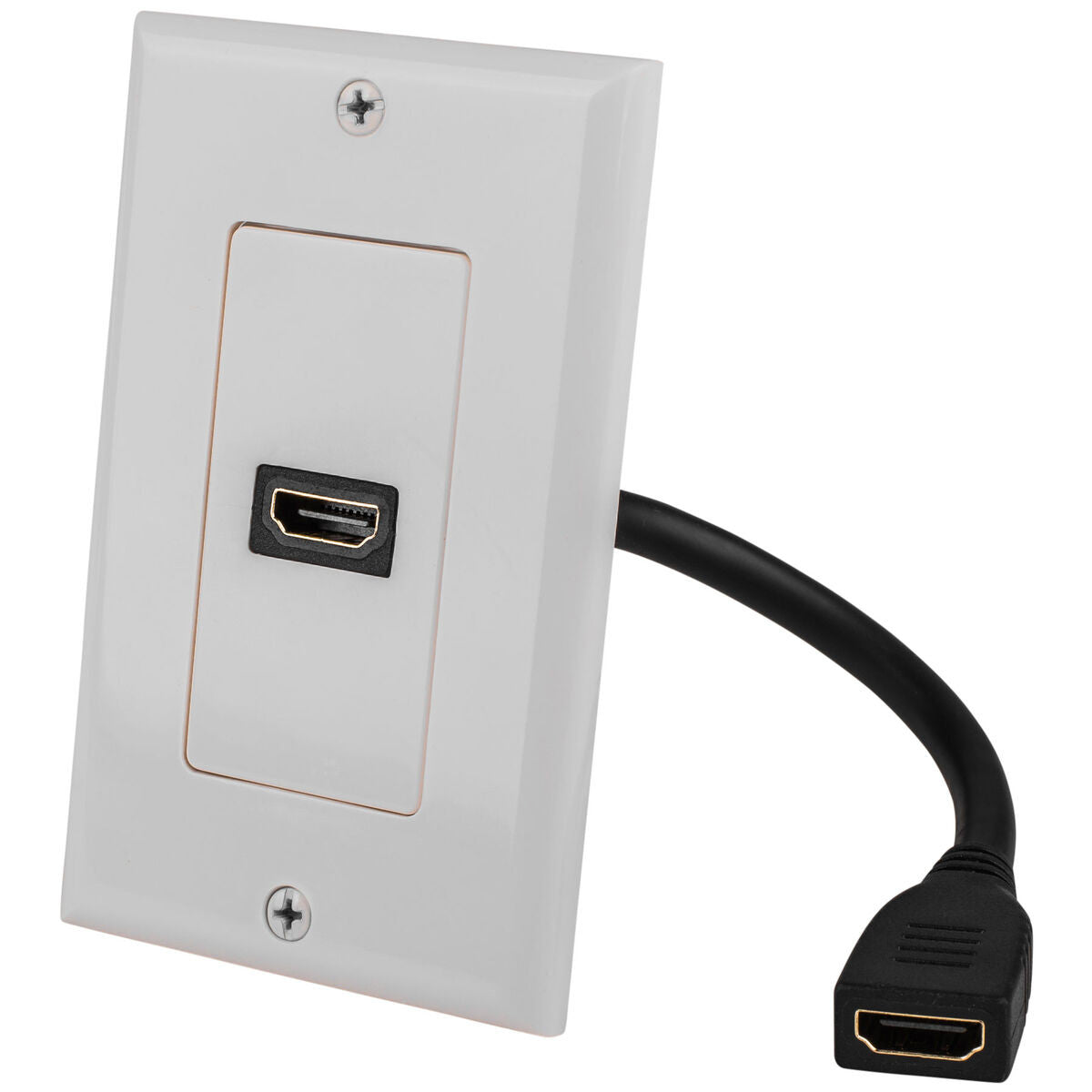 DataComm 20-4503-WH Standard Wall Plate with HDMI Connector and Pigtail White