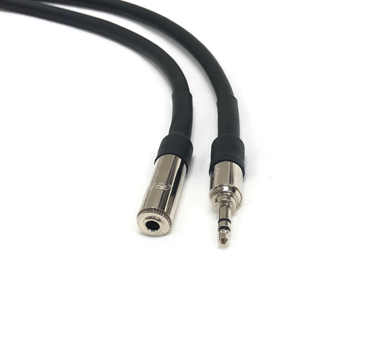 3.5mm Stereo Audio Cable Male to Female Black Jacket - Stage Grade